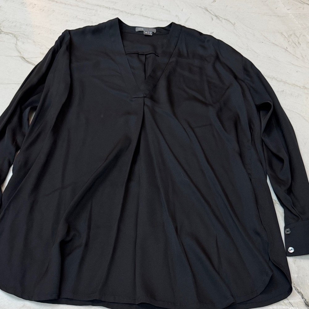 VINCE Silk Long Sleeve Tunic Top